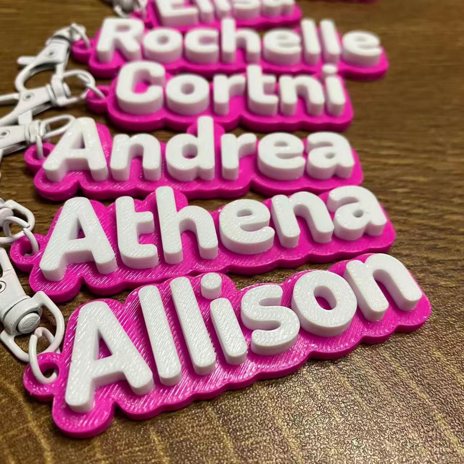 Bulk 5pcs Custom Personalized 3D Printed Name Keychains Keyrings ...