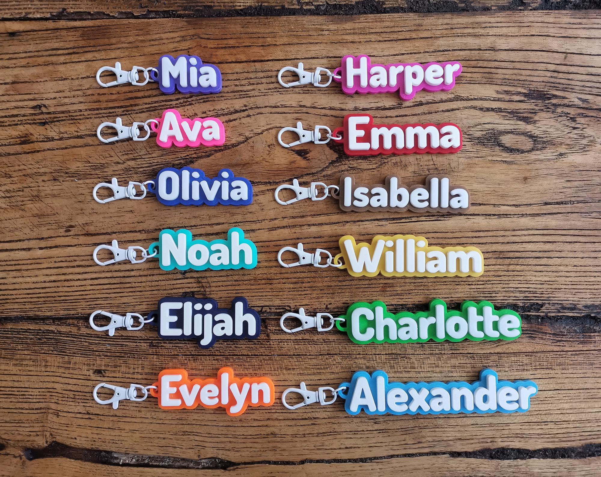 Wholesell 5/10/20 Custom Personalized 3D Printed Name Keychains Keyrings Bottle Cup Bag Birthday Party Pavor School Company Anniversary tags