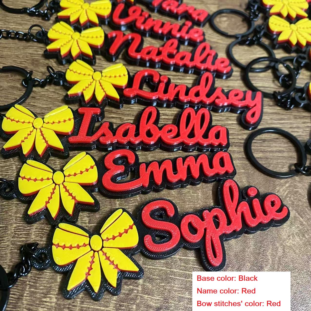 Cheerleading Ribbon Keychains 5/10/20 Personalized Softball Cheer Bow Ribbon Cheerleader Cheerleading ...