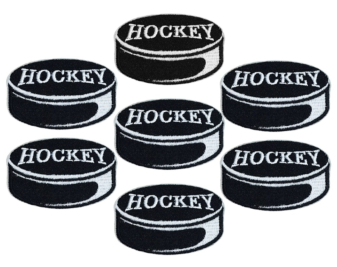 2.76x1.8 Set 10pcs Ice Hockey Puck Patches Sports Iron on Embroidered