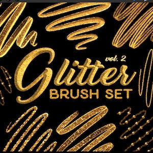 Procreate Brushes Glitter iPad Lettering Jewelry Gilded Gold Brush Procreate Emboss Ribbon Fantasy Digital Art Brushes for Procreate App