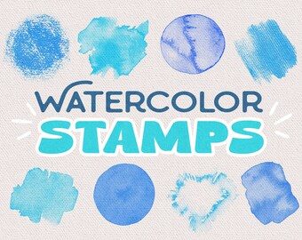 Procreate Watercolor Stamps: Texture Backgrounds (12 Custom Stamps)