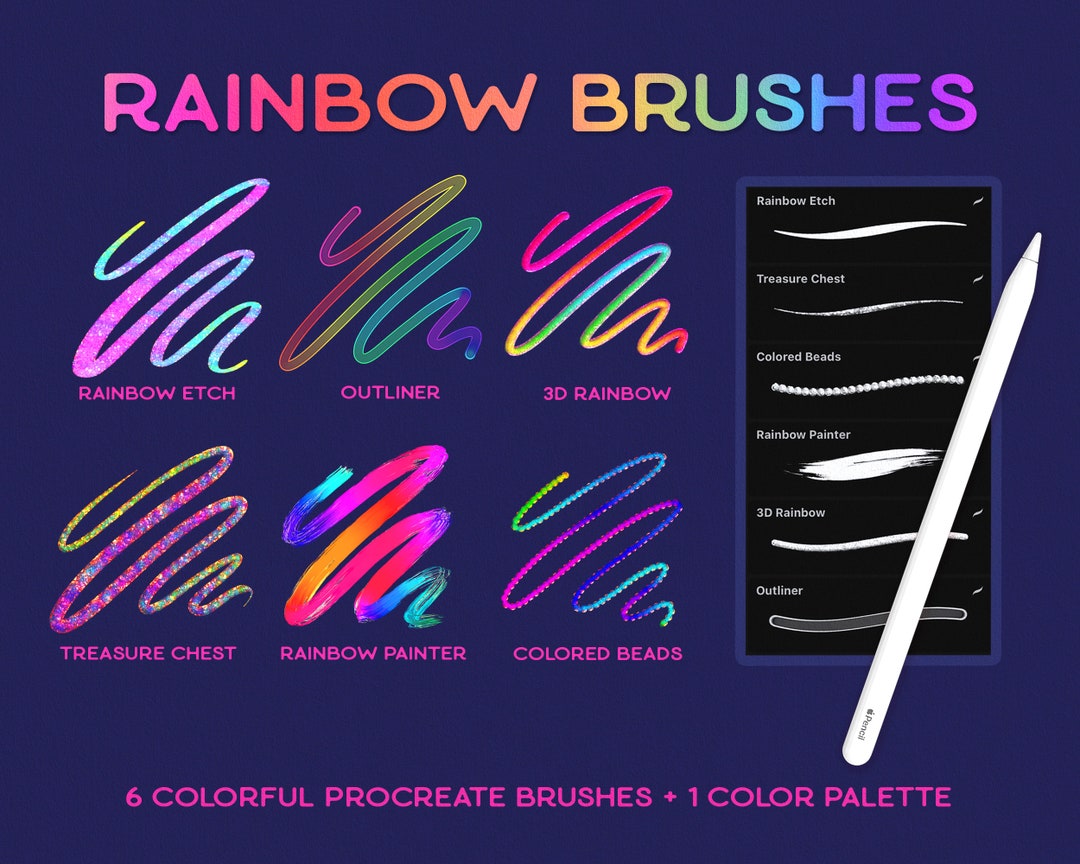 Procreate Brushes RAINBOW Procreate Lettering Brush 3D Procreate Brush
