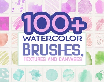 Realistic Watercolor Procreate Brushes - Over 100 Watercolor Brushes, Textures, & Canvases for Procreate - Color Palettes for Procreate