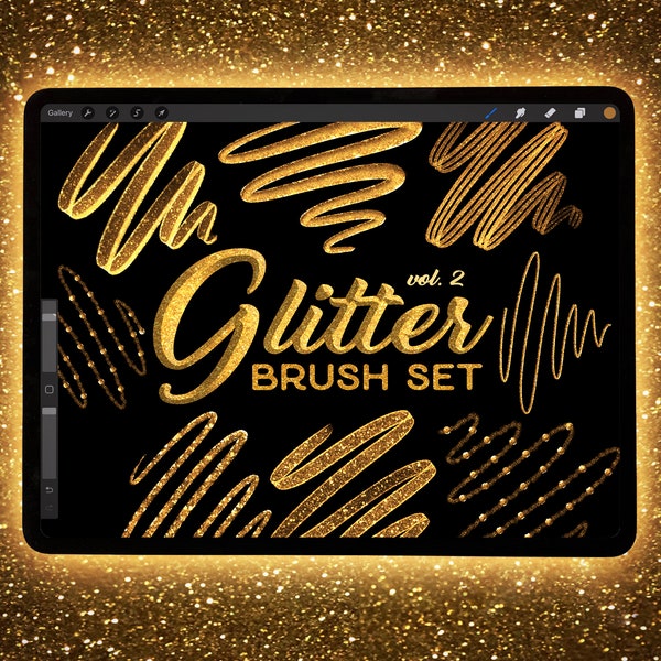 GLITTER Procreate Brushes Glitter Sparkle Brush Procreate Brush Glitter Brushes Gold Procreate Glitter Pen Gold Procreate Lettering Brush