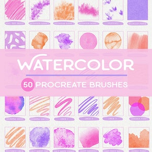 WATERCOLOR Brushes PROCREATE Brushes Watercolor Set Watercolor Stamp Procreate Watercolour Brush Stamps Canvas Paper Texture iPad Brushes