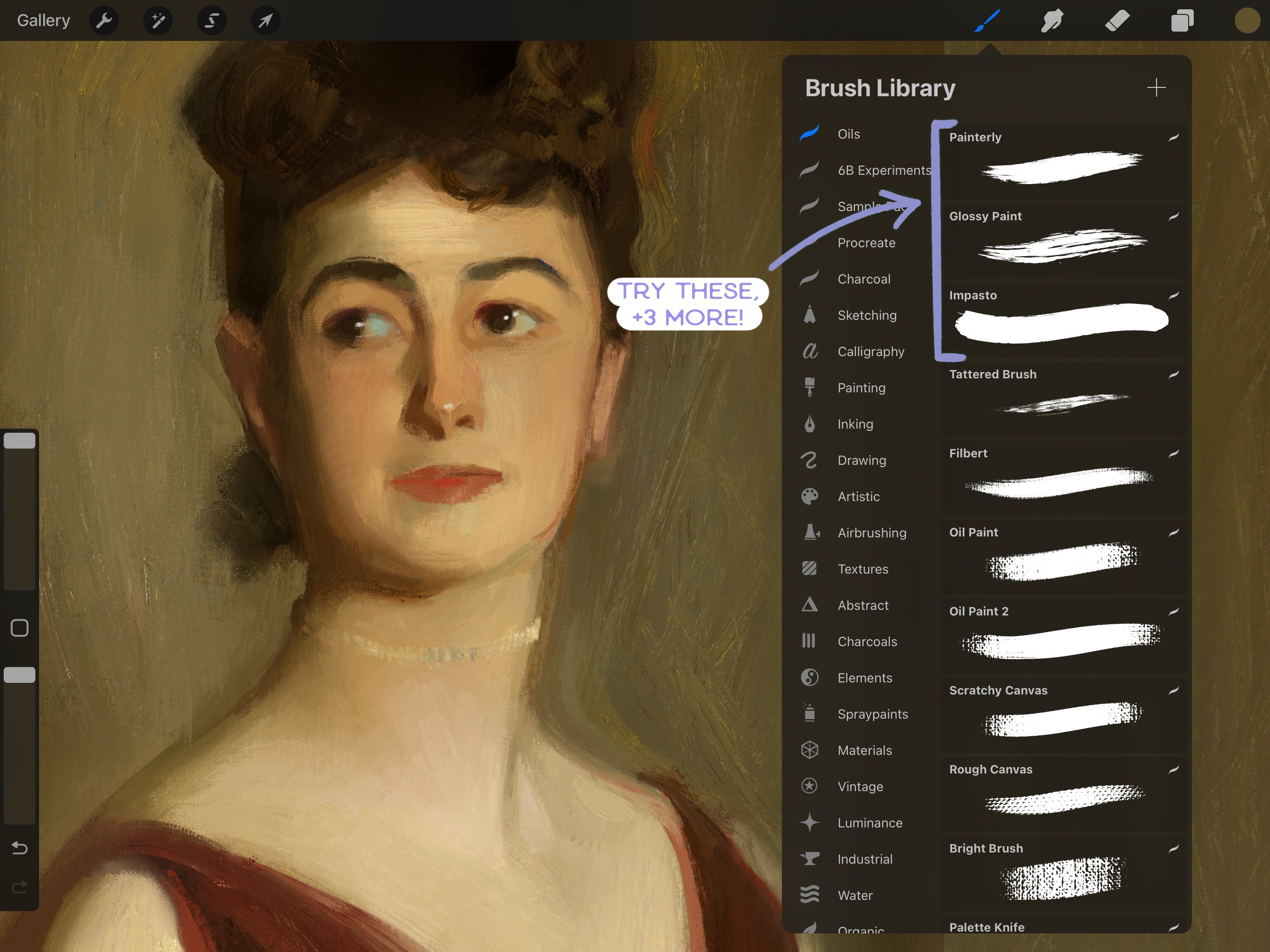 Procreate Brushes OIL Paint 6 Brushes for Procreate Painterly Etsy