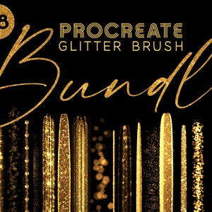 Procreate Brushes GLITTER Brush Procreate Brush Bundle Sparkle Procreate Brushes Lettering Glitter Brush Strokes 3D Procreate Glitter Brush