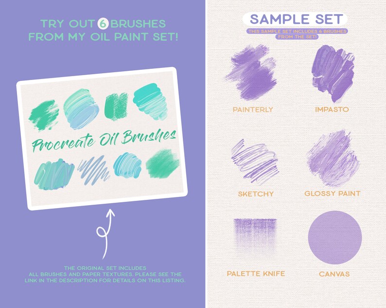 Procreate Brushes OIL Paint 6 Brushes for Procreate Painterly Etsy