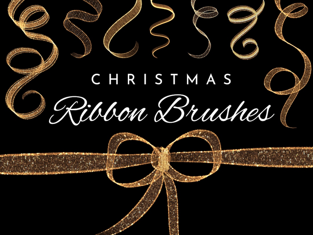 Christmas Ribbon Brushes for Procreate: Sparkle Brush Set (digital ...