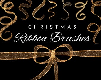 Christmas Ribbon Brushes for Procreate Brushes Ribbon Procreate Brush Sparkle Brushes for Procreate App Digital Ribbon Brush iPad Gold Brush