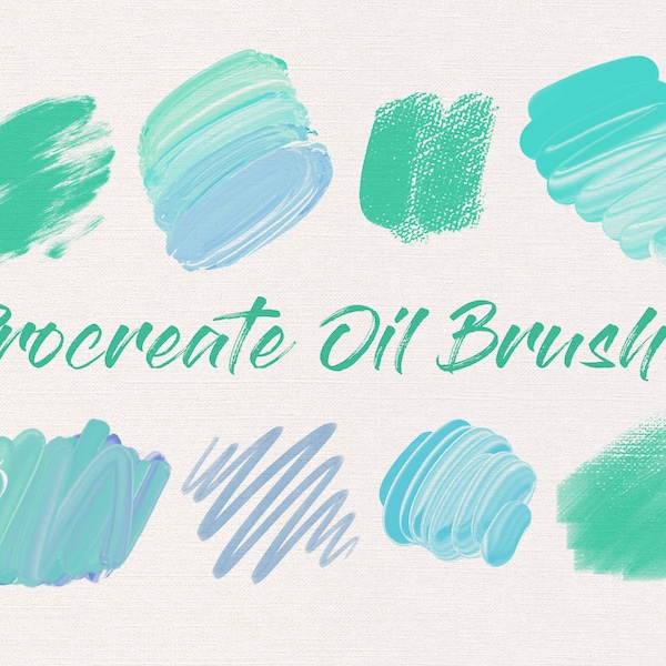 Procreate OIL Brushes Pincel de pintura al óleo Pintura de textura de lienzo para Procreate App Pincel de pintura Conjunto de pinceles pictóricos Acrílico Paquete de descarga instantánea
