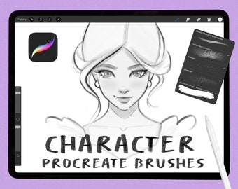 PROCREATE Brushes DRAWING Brushes for Sketching Characters in Procreate Character Line Art Brush Lineart Brush Procreate Color Palette iPad