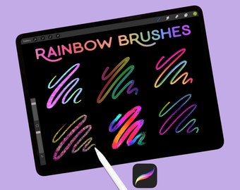 Procreate RAINBOW Brushes Procreate Brush Rainbow Procreate Colorful Brushes Color Brush 3D Procreate Brushes Color Brush Procreate Painting