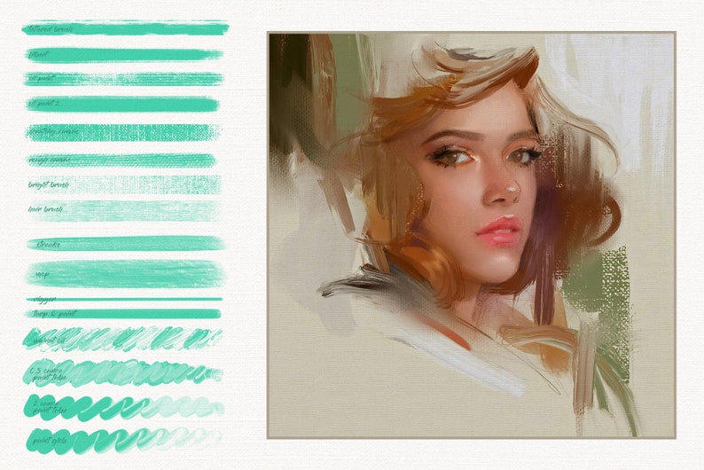 Procreate OIL Brushes Oil Paint Brush Canvas Texture Paint for Etsy