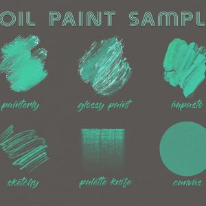 Procreate OIL PAINT Brushes SAMPLE Pack of 6 Oil Brushes and Canvas Texture for Procreate Paint Brush Set Procreate Acrylic Brush Impasto