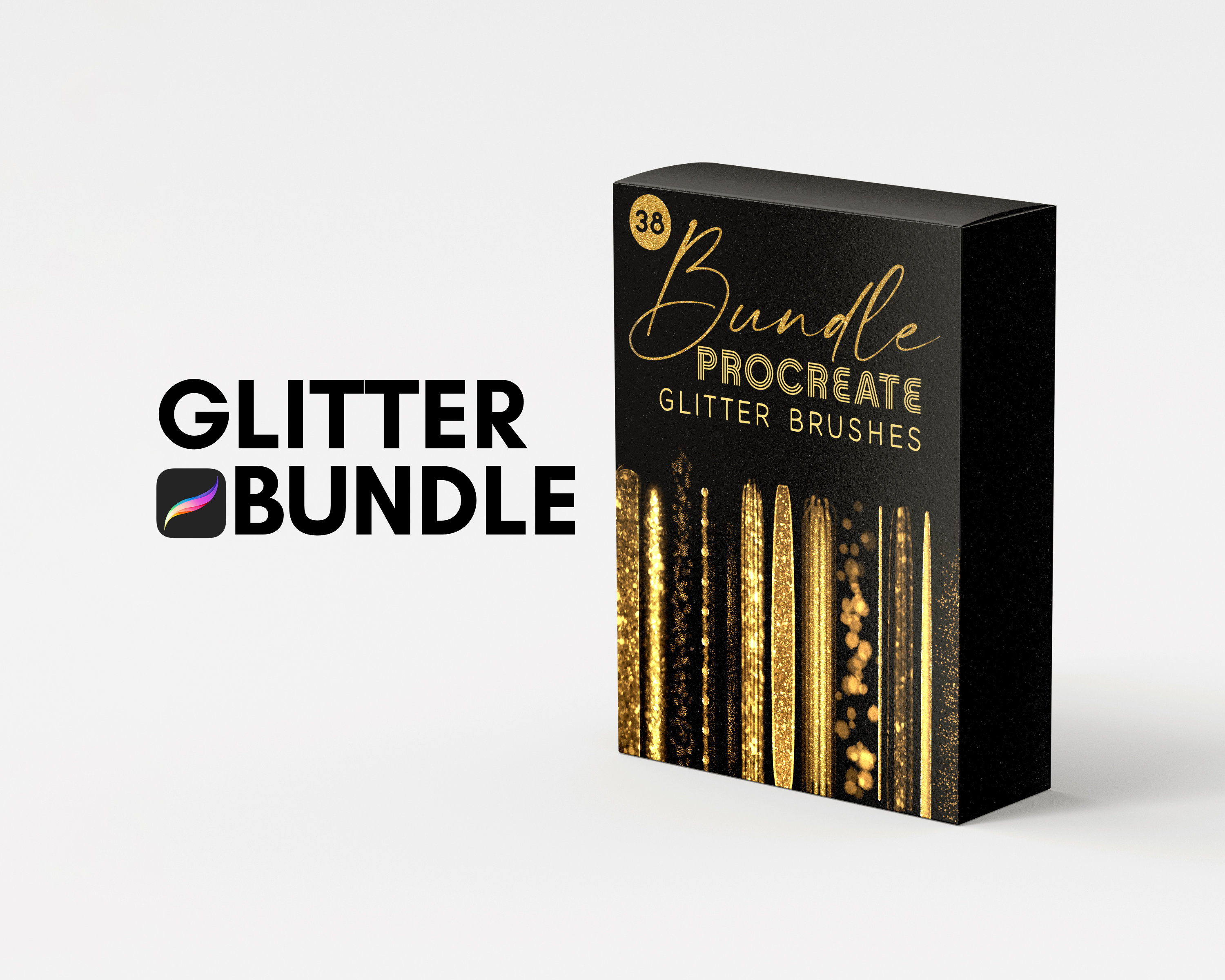 Paquete de Pinceles de Brillo para Procreate – Shimmer, Sparkle y Glitter 3D Set de Pinceles