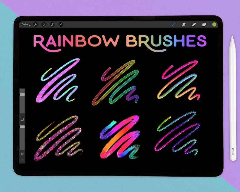 Procreate Brushes RAINBOW Procreate Brush Rainbow Brush image 1