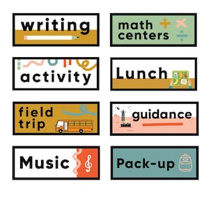 Tarjetas de horario de clase