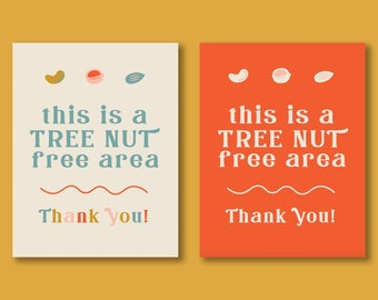 Peanut & Tree Nut Allergy Alert Sign - Etsy