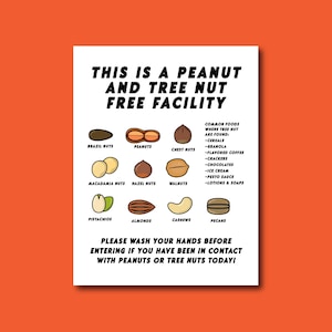 Peanut and Tree Nut Free Facility Sign Bold
