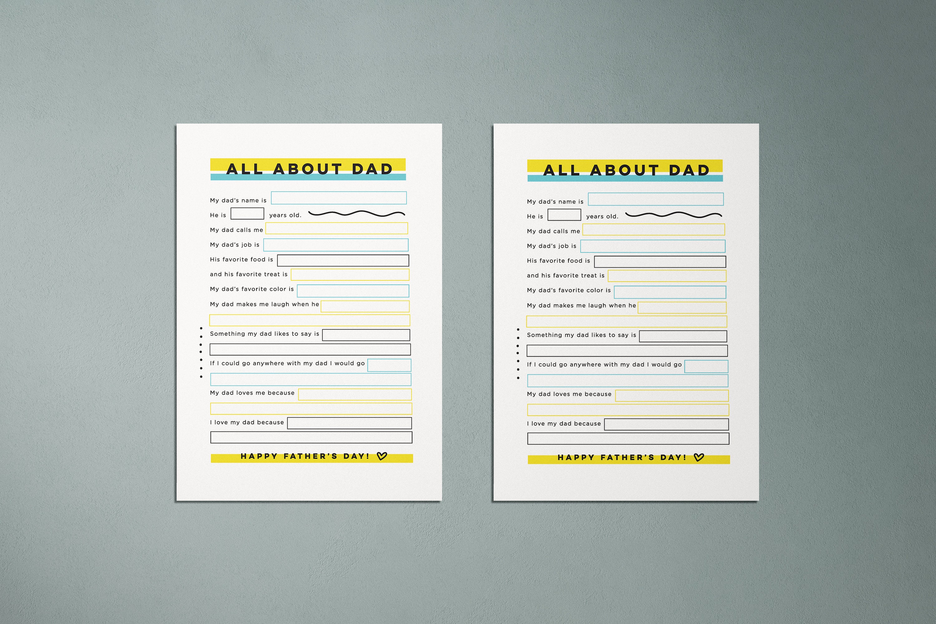 All About Dad Printable - Etsy