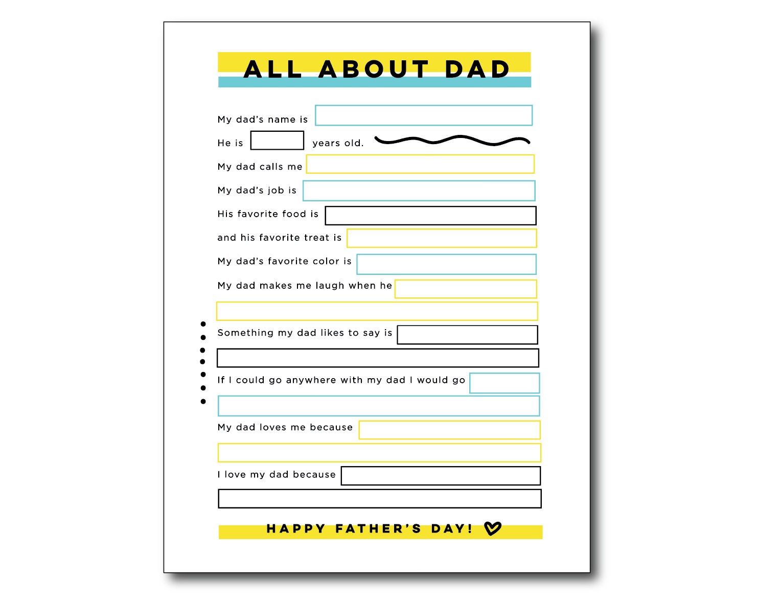 All About Dad Printable - Etsy