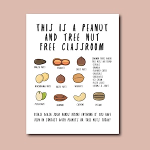 Nut Free Classroom Sign