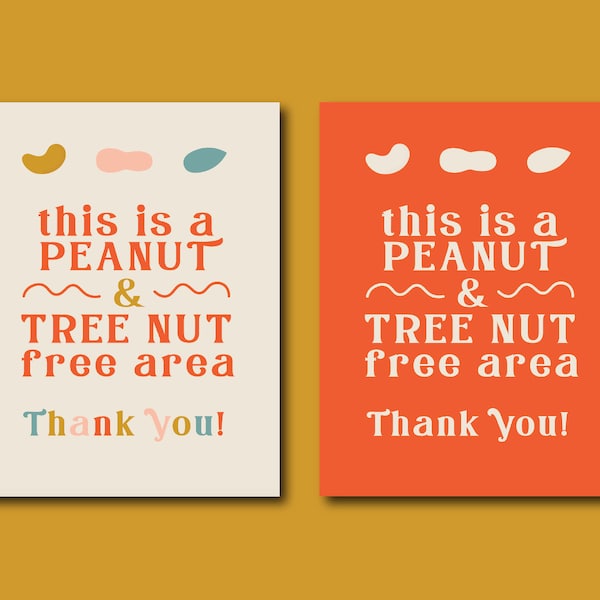 Peanut & Tree Nut Free Area Sign