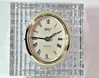 Vintage Mikasa Crystal Clock: Sutton Place Austrian Lead Crystal, Germany, 1995