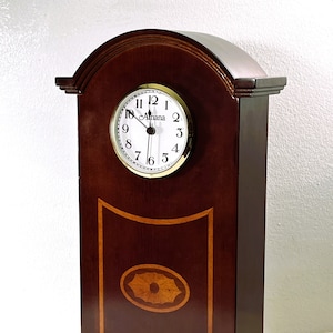 The Bombay Co.® 1994 Large Cherry Wood Colonial Clock, 26Z085, 14" T. 8.25" W. Takane Quartz Movement, Restored & Serviced, Free US Shipping