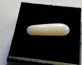 2.80 Carats Natural Solid Australian Opal, Unique Cabochon Cut 21 X 6.4 - 6.7 mm, 3.10 mm Deep, Beautiful Fire. Free US Shipping