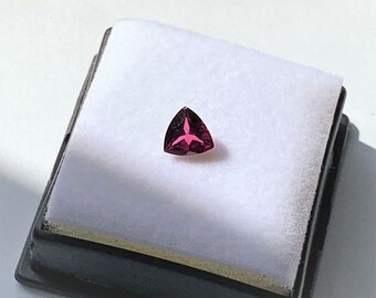 Trilliant Cut Raspberry Rhodolite Garnet, Stunning Gem, .86 carat, 6 X 6 X 3.10 mm, Natural Gem, Madagascar - AFRICA