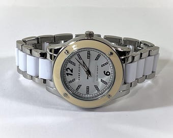 Anne Klein® Women Watch, Large 36mm Case, Enameled Bezel, Ceramic  Band, Water Resistant 30M, Serviced & Works Perfect. Free US Shipping