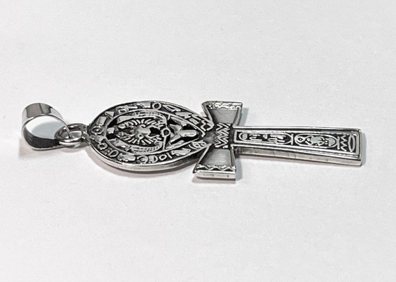 Antique Egyptian Silver Ankh, Embossed Scarabs & … - image 2