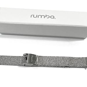 Rumba® Stainless Steel Extra Mesh Silver Tone Watch Band Replacement. Easy Installed Spring Bars, 16mm Lugs, Mint in Box.