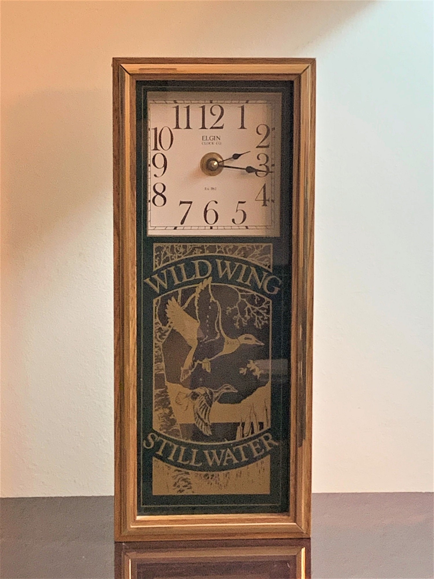 Elgin Clock Co. Wall Novelty Clock “wildwing Stillwater”, 13 Tall 5 1