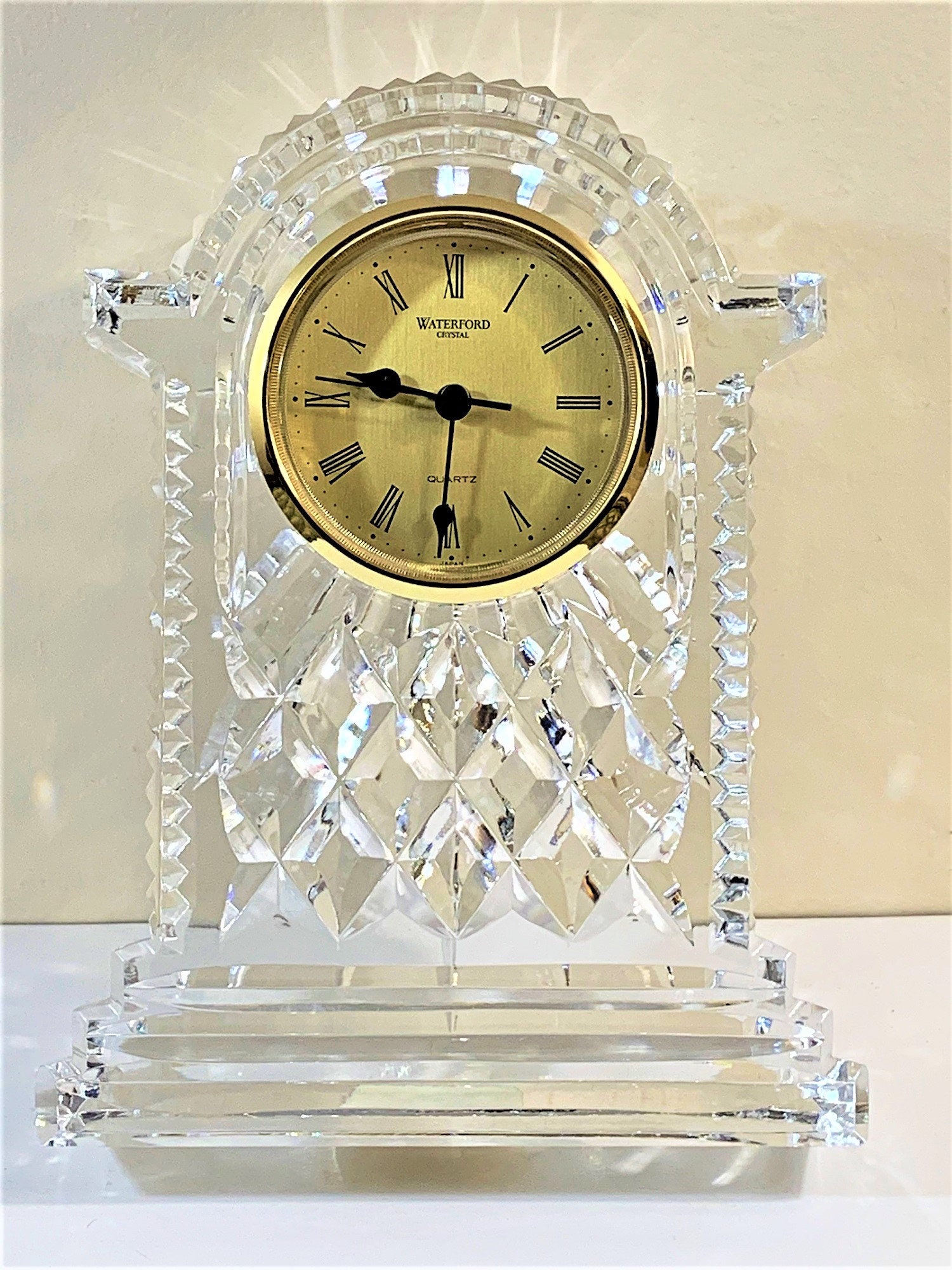 Waterford Lismore Large Carriage Clock, High Grade Crystal
