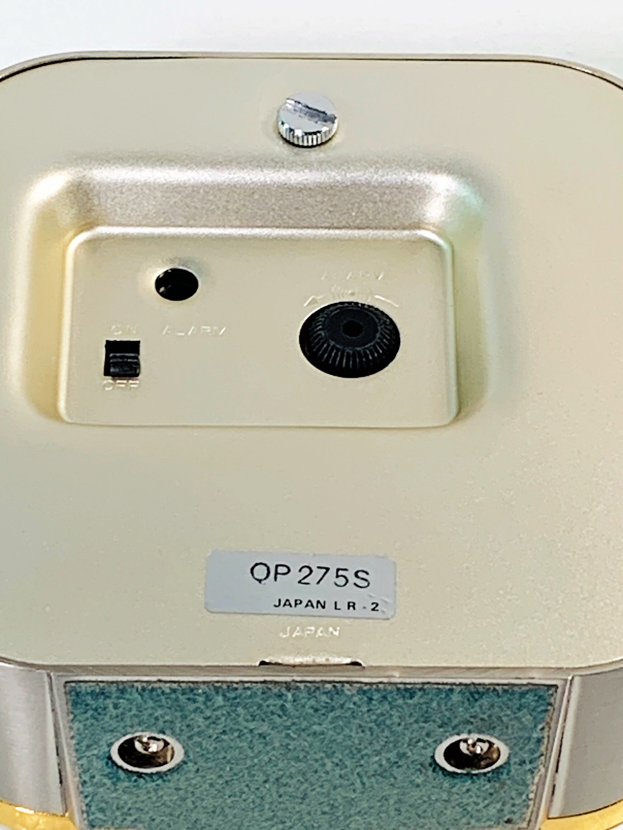 Seiko Japan Alarm Clock, Polished Brass & Brushed Steel, Model QP275S