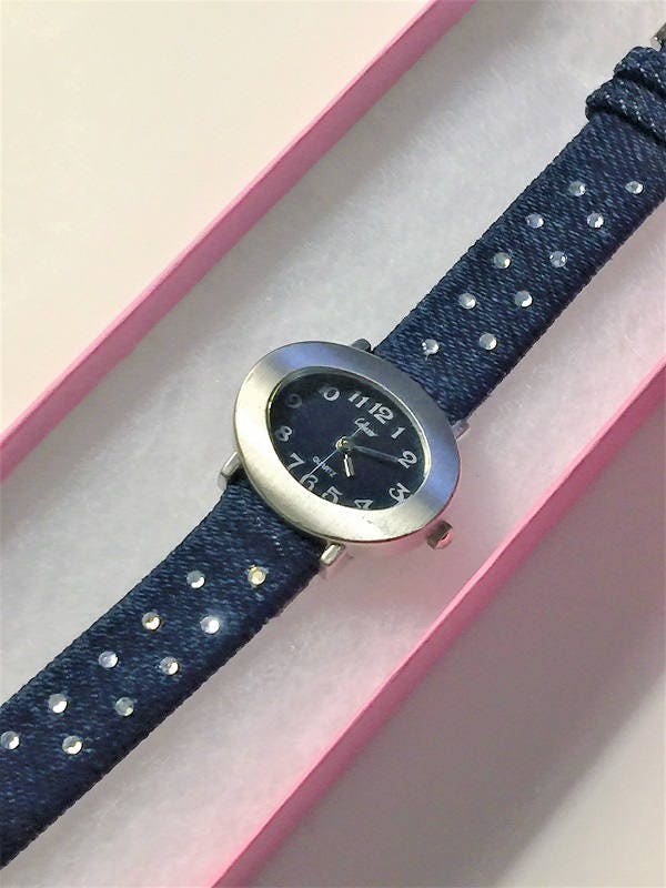 Vintage Collezio Glamour Lady's Wrist Watch, Navy Blue Dial and Band