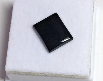 Genuine High Grade Black Onyx Gemstone, 13X11 mm Octagonal Shape, High Polished, Slightly Domed