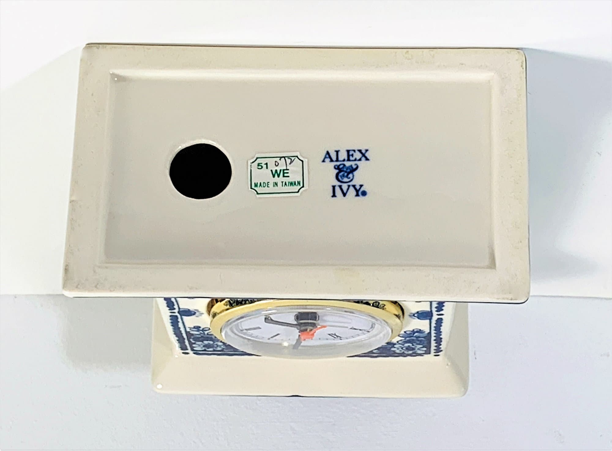 Vintage Alex & Ivy© Handcrafted Painted Porcelain Alarm Carriage Clock