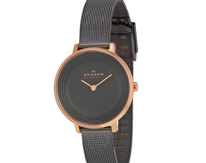 Skagen Ditte™ Women Mesh Band Watch SKW2277, Grey Shadow Dial, Rose Gold Tone Case, WR 3ATM. 30mm, 12mm Lug, Mint, Free US Shipping