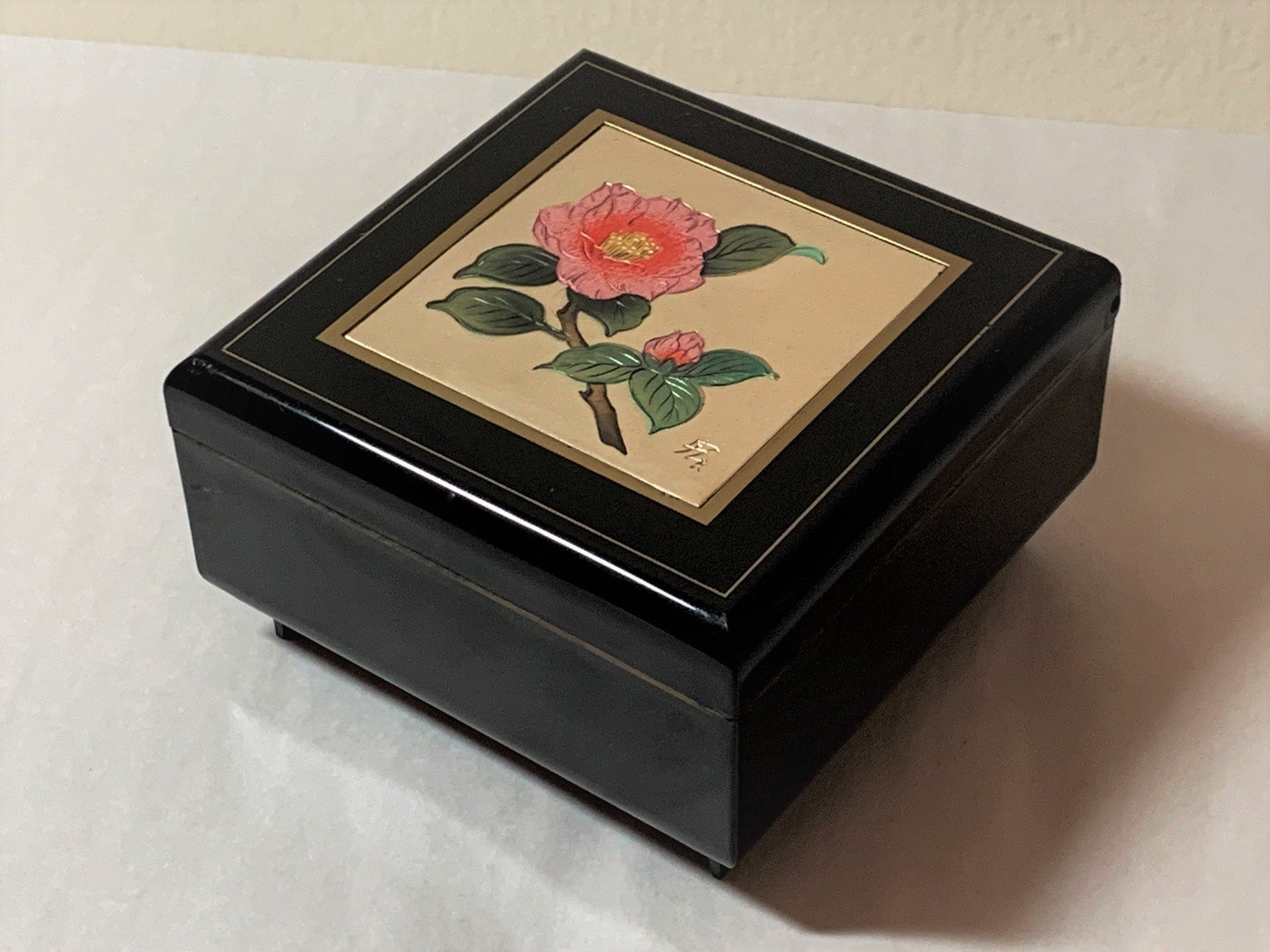 Vintage Sankyo Japan, San Francisco Music Jewelry Box,The Rose, Glazed