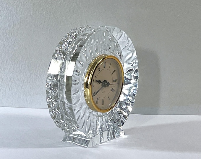 Cristal D'Arques Bretagne™ France Genuine Lead Crystal Clock, Mint in Box. Quartz N Battery Included, Works Perfect. 5" RD. Free US Shipping