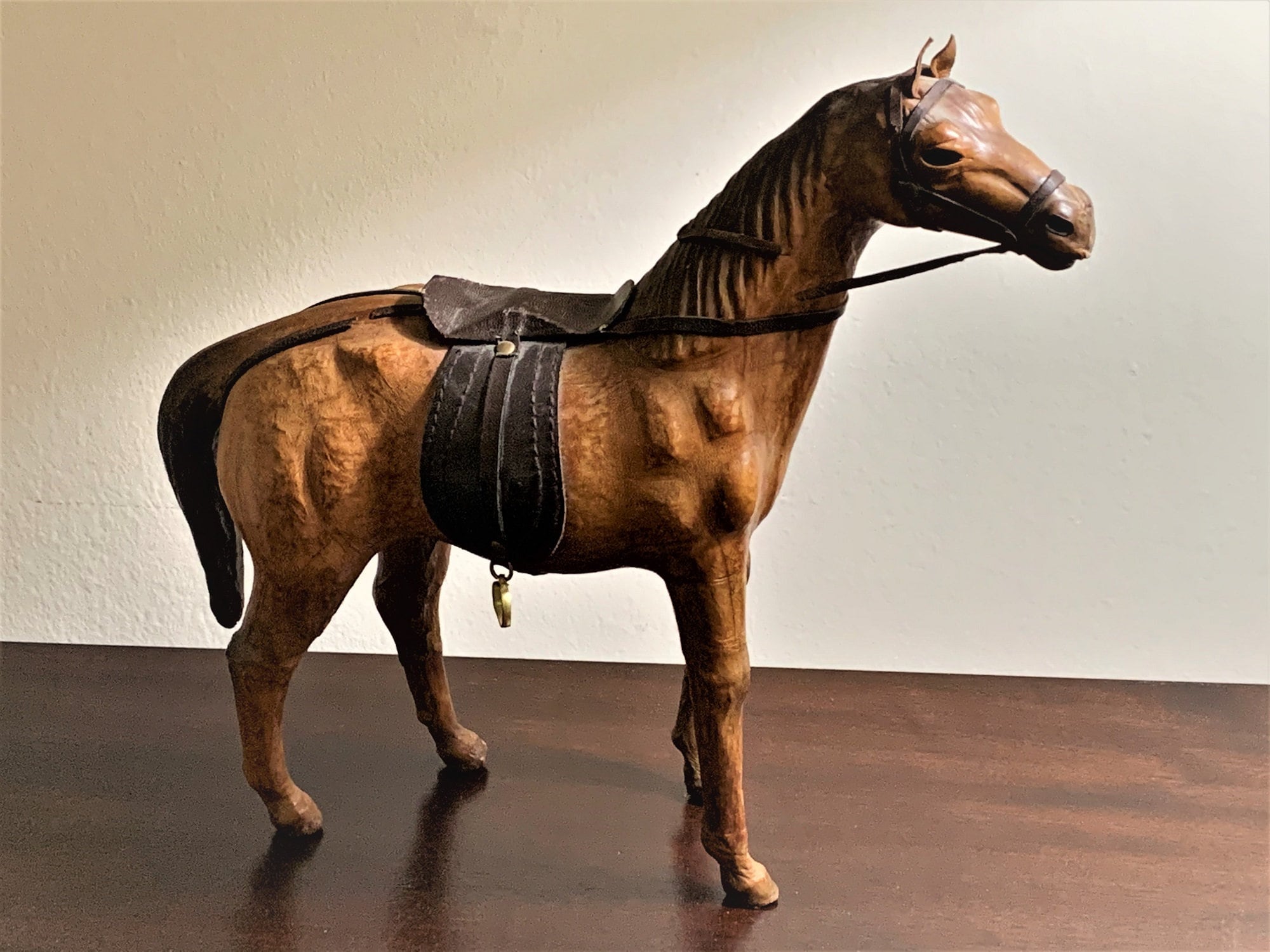 Vintage All Leather Horse Sculpture Figure with Glass Eyes Vintage All Leather Horse Sculpture Figure with Glass Eyes