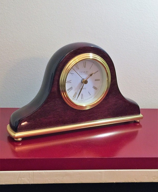 Danbury Clock Company Quartz Mantle Wood Clock German Movement, Old