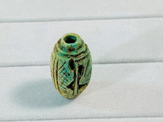 ヴィンテージ古代エジプト ファイアンス ビーズ アミュレット、珍しい