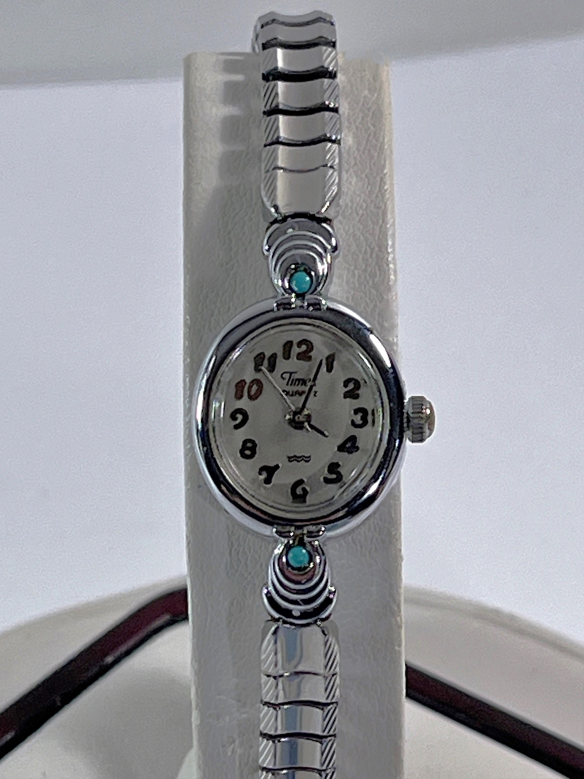 Vintage Timex Hand Wind Women\'s Watch with T. Siow Silver Turquoise Band, Works! Timex Womens Vintage - Etsy main image 3
