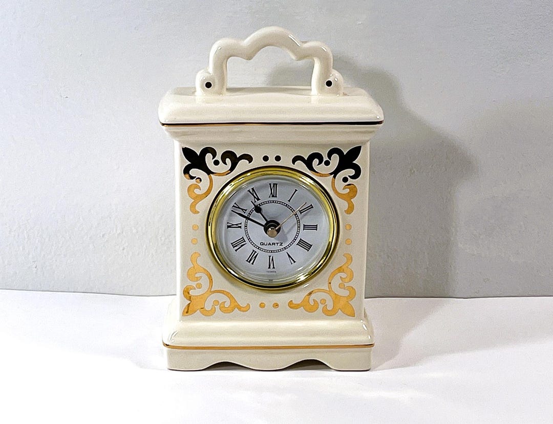 Vintage Shontek™ DM2000 Porcelain Carriage Clock, Hand Crafted in ...